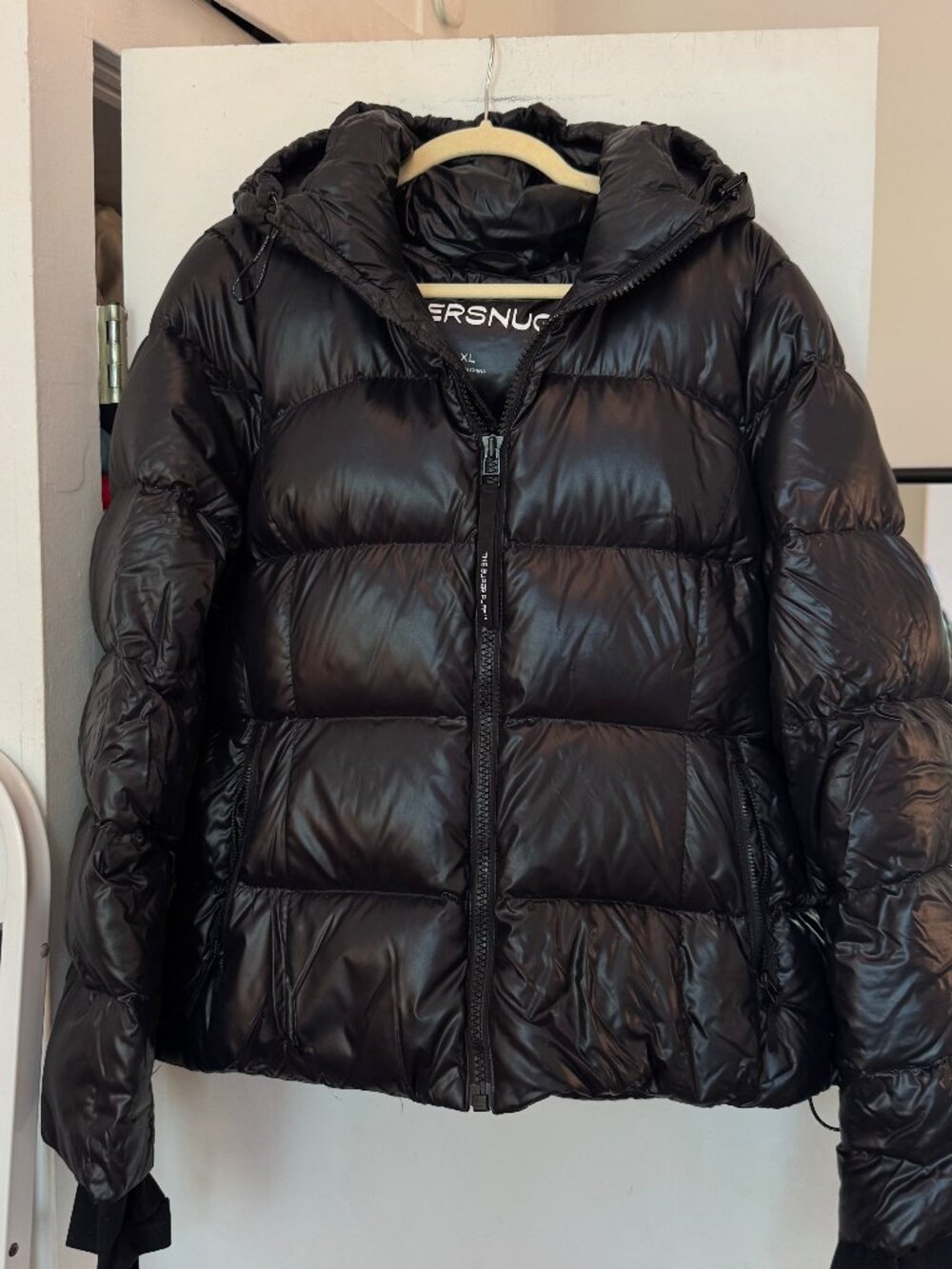 The Super Puff Super Snug Puff Black Hooded Puffer Jacket XL